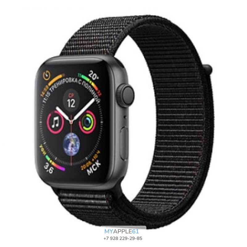 Apple Watch Series 4 44 mm Space Gray with Black Sport Loop